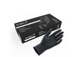 SIBEL Black Pro Gloves  Latex Satin Black  20pcs